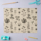 Vintage Botanical Floral Pattern (11) 薄葉紙 (クラフト)