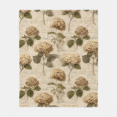 Vintage Botanical Floral Pattern (1) フリースブランケット (正面)