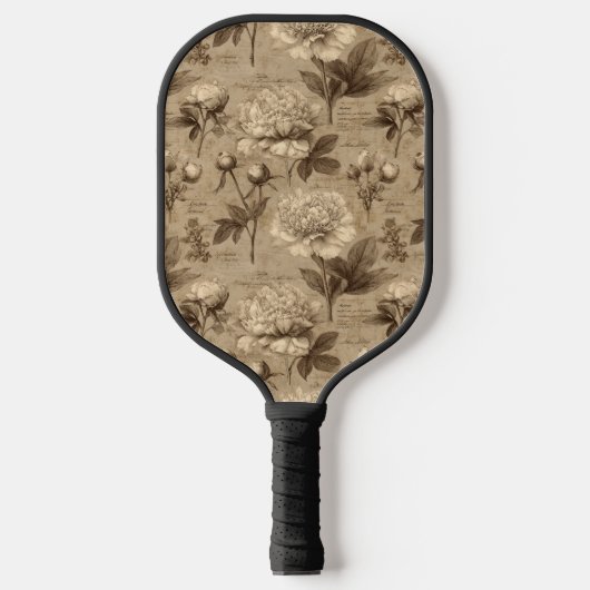 Vintage Botanical Floral Pattern (2) ピックルボールラケット (正面)