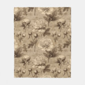 Vintage Botanical Floral Pattern (2) フリースブランケット (正面)
