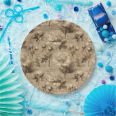 Vintage Botanical Floral Pattern (2) ペーパープレート (パーティー)