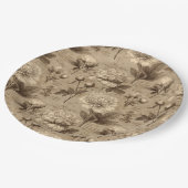 Vintage Botanical Floral Pattern (2) ペーパープレート (アングル)