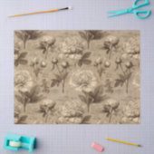 Vintage Botanical Floral Pattern (2) 薄葉紙 (クラフト)