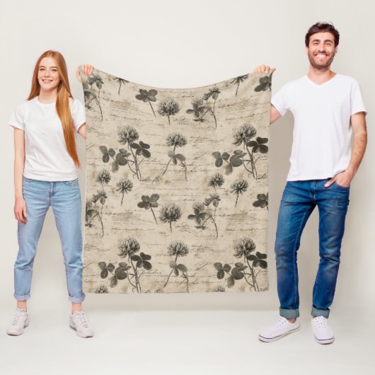 Vintage Botanical Floral Pattern (3) フリースブランケット (インサイチュ)