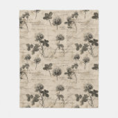 Vintage Botanical Floral Pattern (3) フリースブランケット (正面)