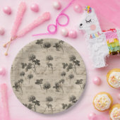 Vintage Botanical Floral Pattern (3) ペーパープレート (パーティー)