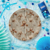 Vintage Botanical Floral Pattern (4) ペーパープレート (パーティー)