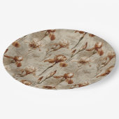 Vintage Botanical Floral Pattern (4) ペーパープレート (アングル)