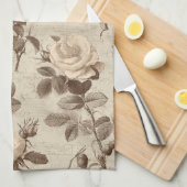 Vintage Botanical Floral Pattern (5) キッチンタオル (四つ折り)