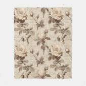 Vintage Botanical Floral Pattern (5) フリースブランケット (正面)
