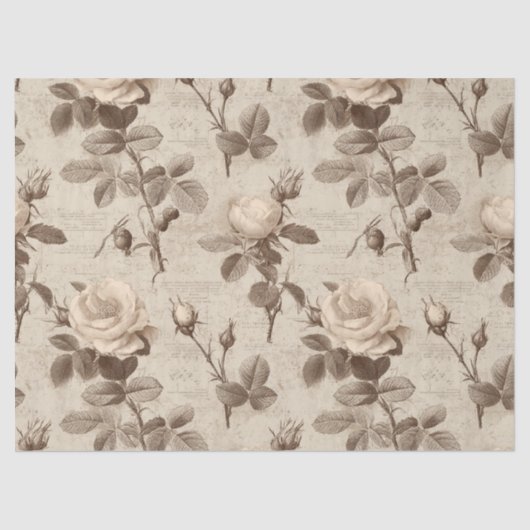 Vintage Botanical Floral Pattern (5) 薄葉紙 (正面)