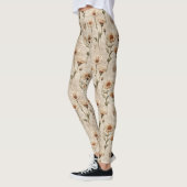 Vintage Botanical Floral Pattern (7) レギンス (左)