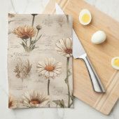 Vintage Botanical Floral Pattern (8) キッチンタオル (四つ折り)