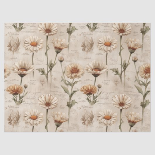 Vintage Botanical Floral Pattern (8) 薄葉紙 (正面)