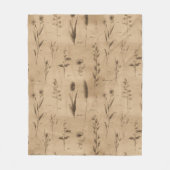 Vintage Botanical Floral Pattern (9) フリースブランケット (正面)