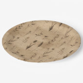 Vintage Botanical Floral Pattern (9) ペーパープレート (アングル)