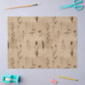 Vintage Botanical Floral Pattern (9) 薄葉紙 (クラフト)