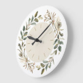 Vintage Botanical Floral Wall Clock  ラージ壁時計 (傾斜)