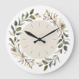 Vintage Botanical Floral Wall Clock  ラージ壁時計