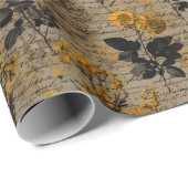 Vintage Botanical Florals Handwritten Background ラッピングペーパー (ロールコーナー)
