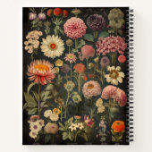 Vintage Botanical Flower Notebook – Elegant Floral ノートブック (裏面)