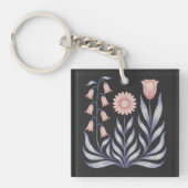 Vintage Botanical Flowers Minimal Floral Art キーホルダー (正面)