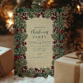 Vintage Botanical Foliage Christmas 招待状