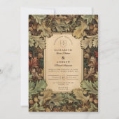 Vintage Botanical Foliage Wedding 招待状 (正面)