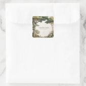 Vintage Botanical Forest Tree Rustic Woodland スクエアシール (バッグ)