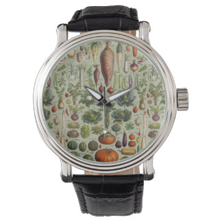 vintage botanical French garden vegetables  腕時計