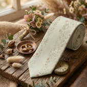 Vintage Botanical Garland Pattern ネクタイ