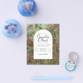 Vintage Botanical Green Terracotta Wedding invite チラシ (シングル)