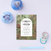 Vintage Botanical Green Terracotta Wedding invite チラシ (シングル)