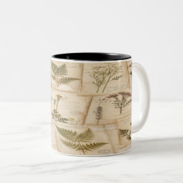 Vintage Botanical Herbarium Pattern ツートーンマグカップ