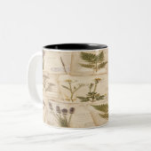 Vintage Botanical Herbarium Pattern ツートーンマグカップ (正面左)