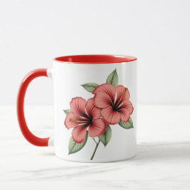 Vintage Botanical Hibiscus Coffee, tea mug マグカップ