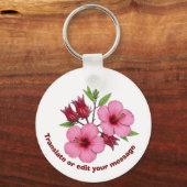 Vintage Botanical Hibiscus Flower edit キーホルダー (正面)