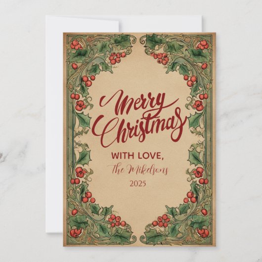 Vintage Botanical Holiday シーズンカード (正面)
