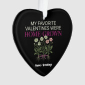 Vintage Botanical Home-Grown Valentines Scientific オーナメント (正面)