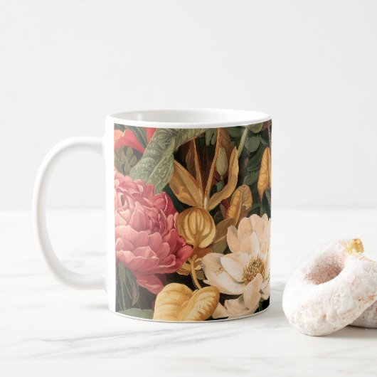 Vintage Botanical Illustration コーヒーマグカップ (ドーナツ)