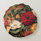 Vintage Botanical Illustration ラウンドクッション (裏面)