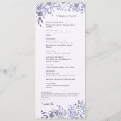 Vintage Botanical Lavender Wedding Program プログラム (裏面)