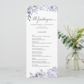 Vintage Botanical Lavender Wedding Program プログラム (スタンド正面)