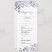 Vintage Botanical Lavender Wedding Program プログラム (正面/裏面)