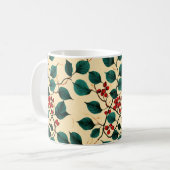 Vintage Botanical Leaf Pattern Mug Desig コーヒーマグカップ (正面左)