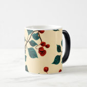 Vintage Botanical Leaf Pattern Mug Desig モーフィングマグカップ (正面右)