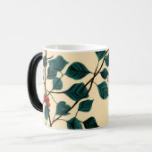 Vintage Botanical Leaf Pattern Mug Desig モーフィングマグカップ (正面左)