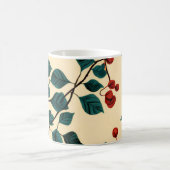 Vintage Botanical Leaf Pattern Mug Desig モーフィングマグカップ (中央)