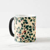 Vintage Botanical Leaf Pattern Mug Desig モーフィングマグカップ (正面左)