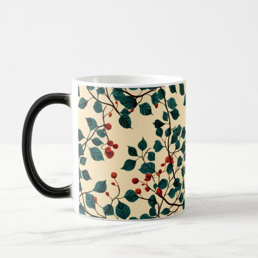 Vintage Botanical Leaf Pattern Mug Desig モーフィングマグカップ (左)